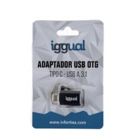 iggual Adaptador USB OTG tipo C a USB A 31 negro