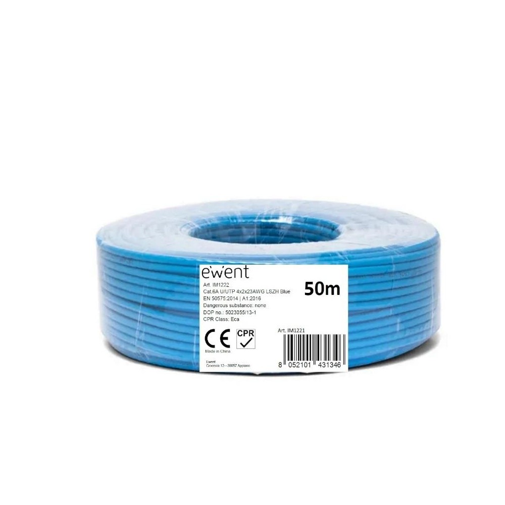 Ewent Bobina Cable Red CAT6A U UTPLSZH50m