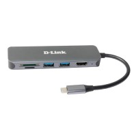 D Link DUB 2327 6 in 1 USB C Hub HDMI CR PD