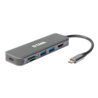 D Link DUB 2327 6 in 1 USB C Hub HDMI CR PD