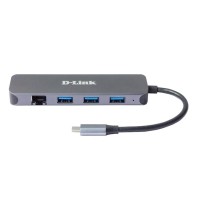 D Link DUB 2334 5 in 1 USB C Hub GbE PD