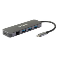 D Link DUB 2334 5 in 1 USB C Hub GbE PD