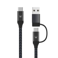 EWENT EW9918 Cable de carga usb C a usbA B 2 en 1