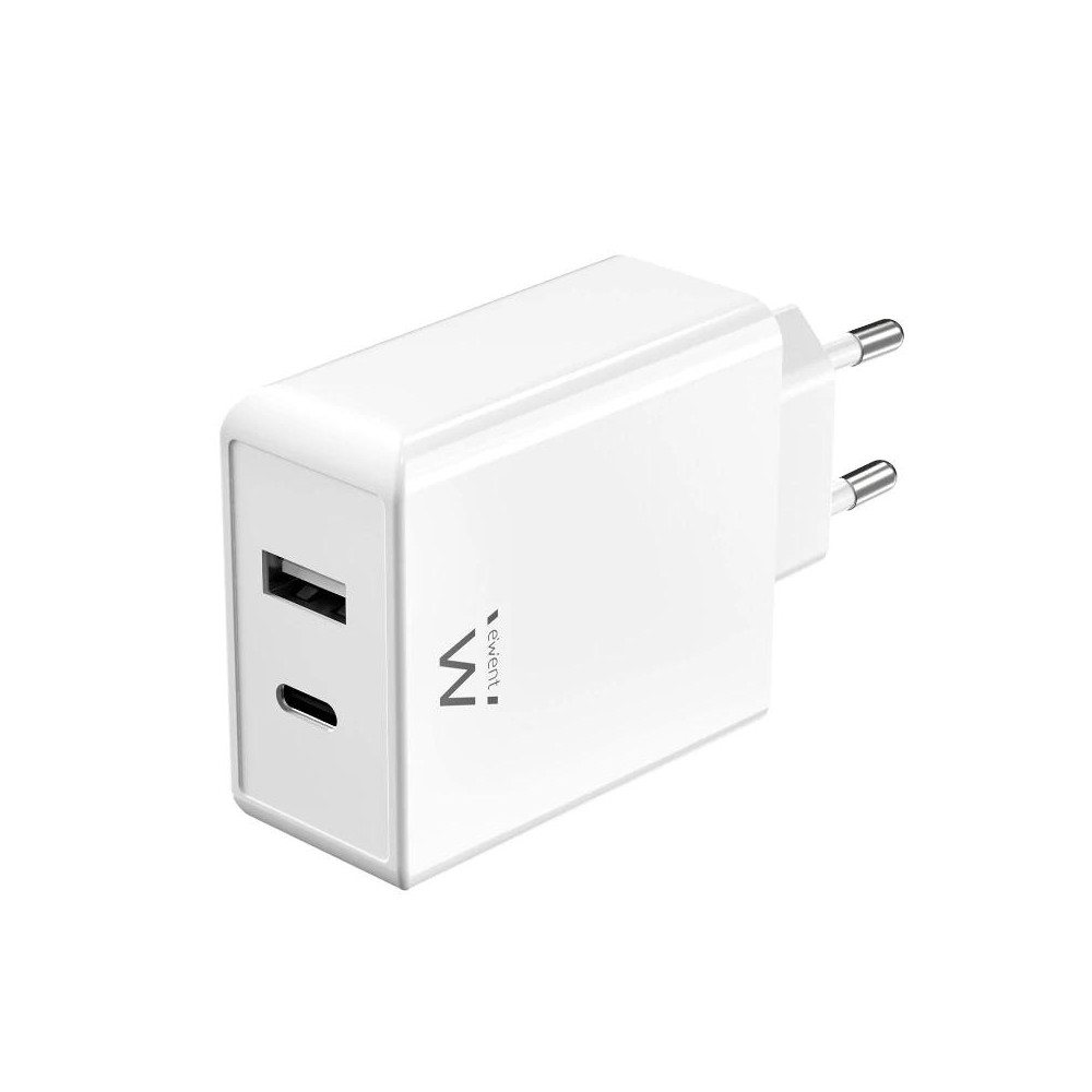 EWENT CARGADOR RAPIDO USB C Y USB A GAN 45W