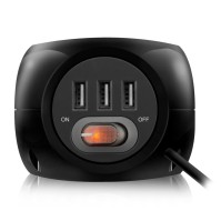 EWENT EW3938 Regleta Cubo 3 tomas Shucko 3 USB