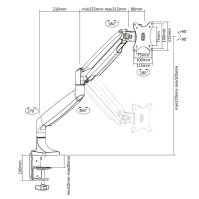 TooQ Soporte mesa incli gira 1 brazo 13 a 32