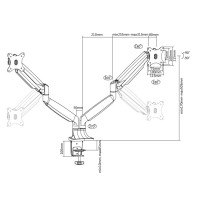 Tooq DB3132TNR S Soporte Mesa incl gir 2brz 13 32