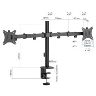 iggual SPM02 Soporte pinza 2 monitores 17 32