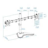 Tooq Soporte mesa DB1702TN B 2 brazos 17 32