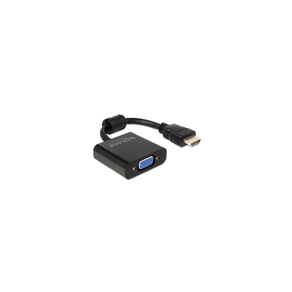 Delock Adaptador HDMI A 19 pines Macho a VGA Negro