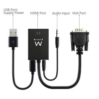 EWENT EW9866 Adaptador Vga Hdmi con Audio