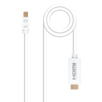 Nanocable Cable Conversor Mini DP HDMI 2 M Blanco