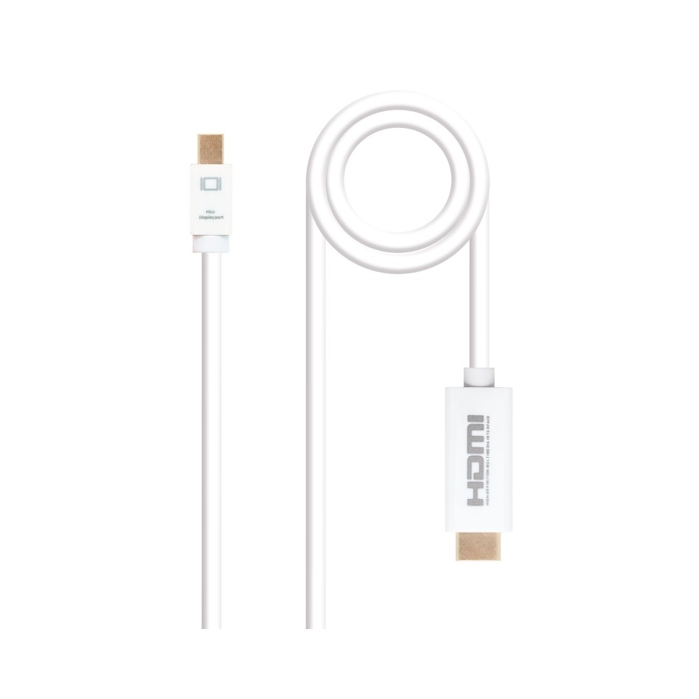 Nanocable Cable Conversor Mini DP HDMI 2 M Blanco