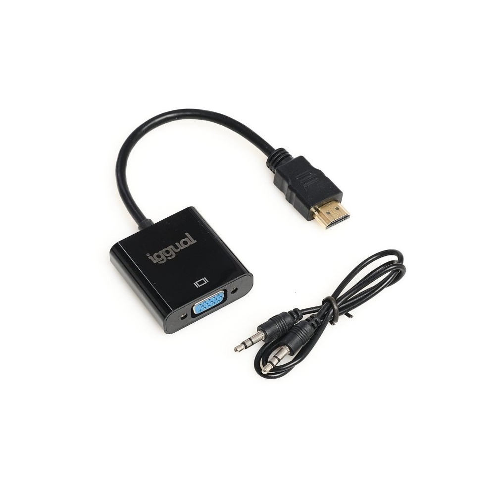 iggual Adaptador HDMI a VGA audio 35 mm