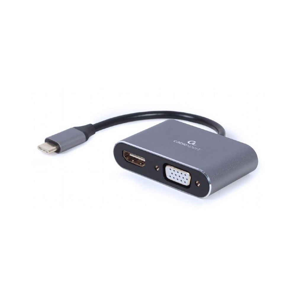 Gembird Adaptador USB Type C a HDMI VGA Gris