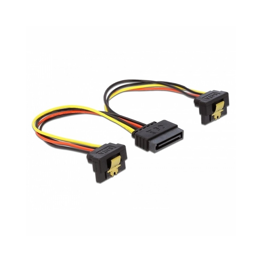 Delock Cable power sata 15pin 2x sata hdd angled