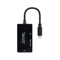 Nanocable Conversor USB C a HDMI DVI VGA 20 cm