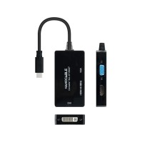 Nanocable Conversor USB C a HDMI DVI VGA 20 cm