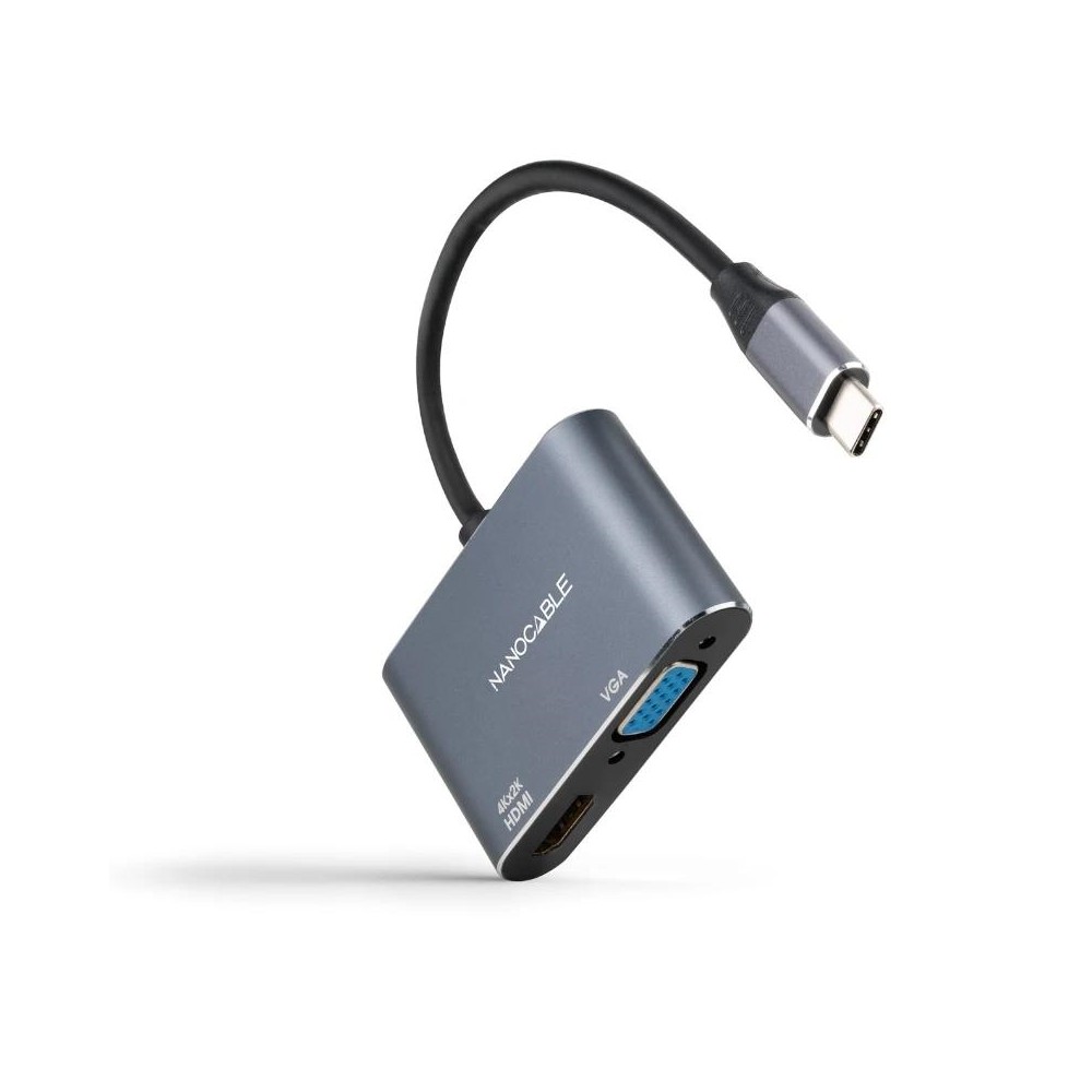 Nanocable Conversor USB C M a HDMI VGA H 15 cm