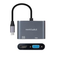 Nanocable Conversor USB C M a HDMI VGA H 15 cm