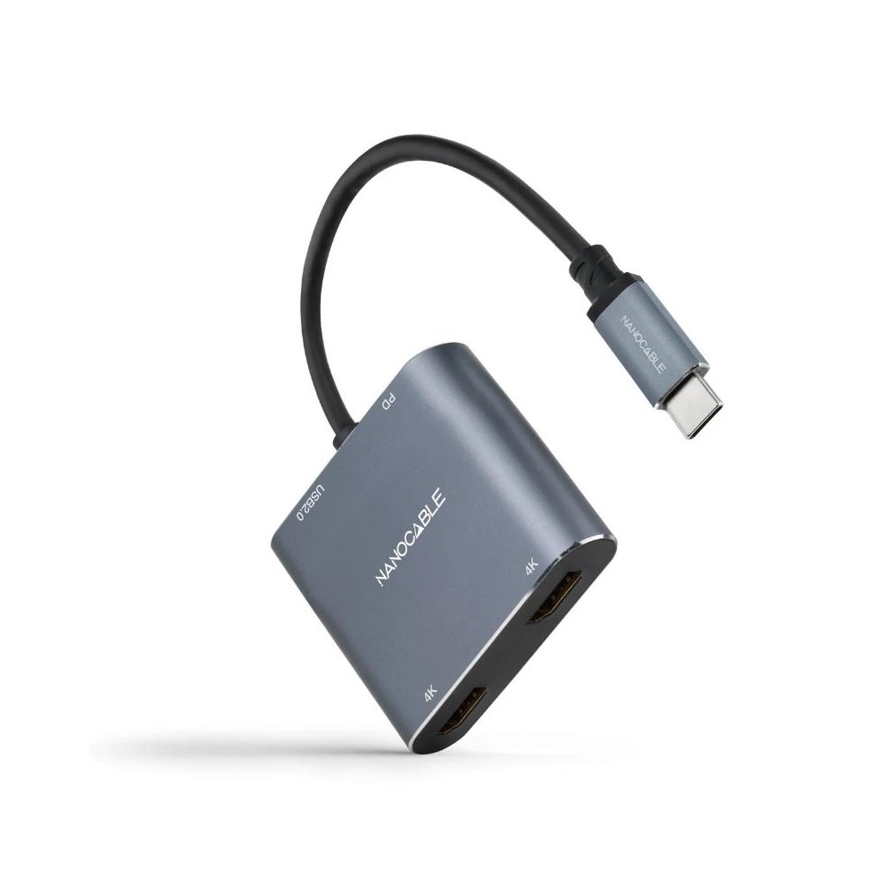 Nanocable Converosr USB C a 2xHDMI USB20 PD