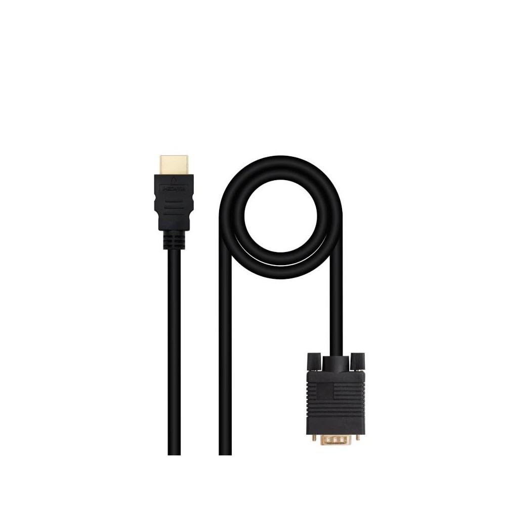 Nanocable Conversor HDMI a VGA M M 18 m Negro