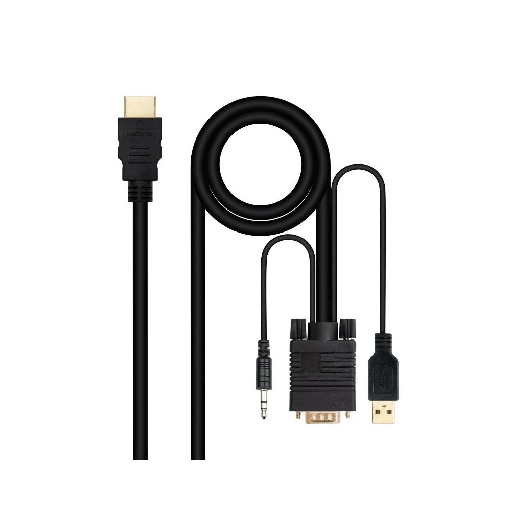 Nanocable Conversor HDMI a VGA Jack UBS 18 m