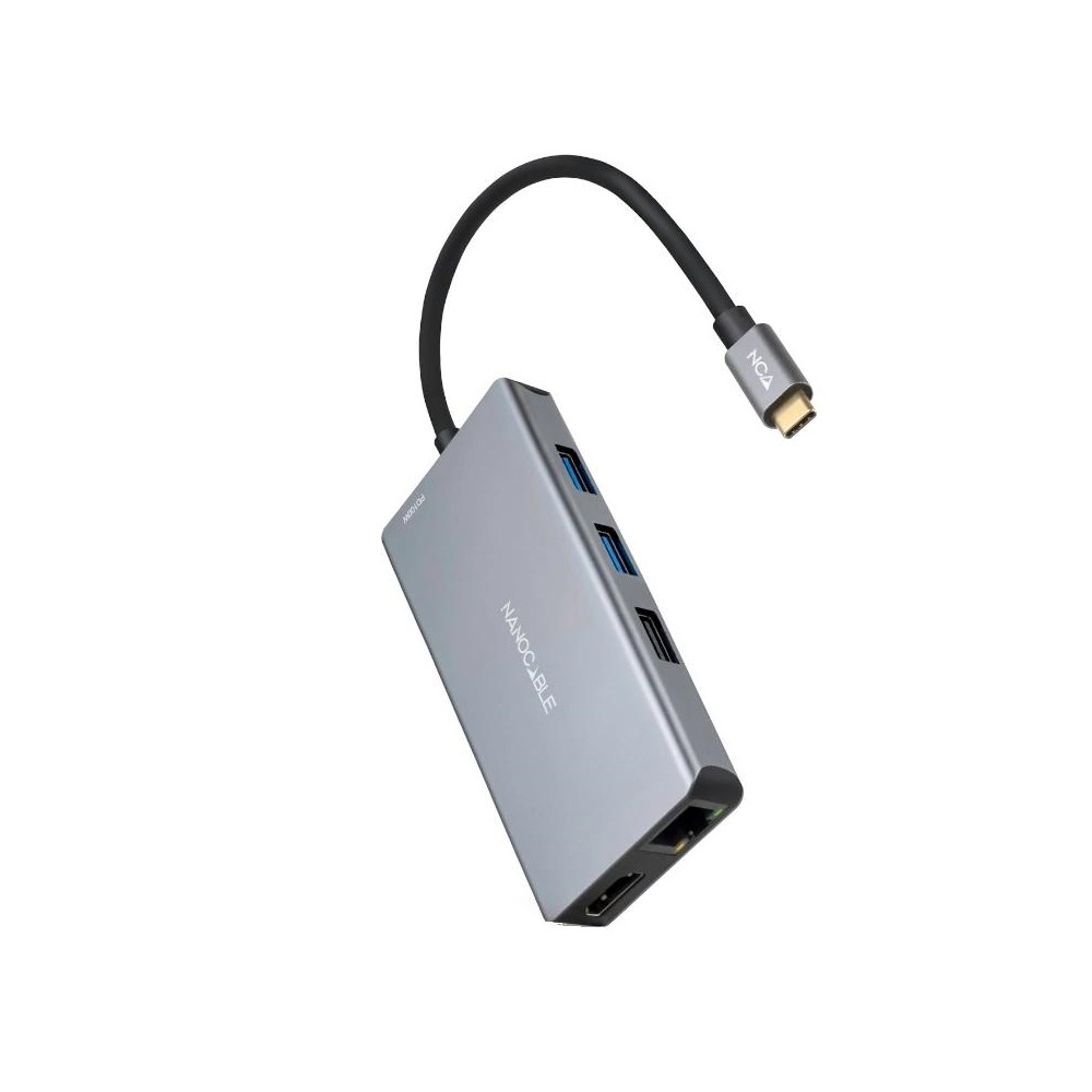 Nanocable Hub USB C 3xUSB A2xHDMIRJ45TFSDPD