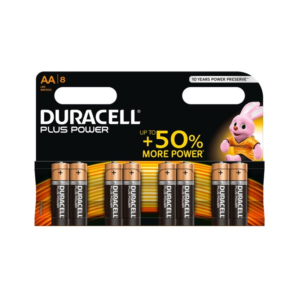 Duracell Plus Power Pila Alcalina AA LR6 Blister8