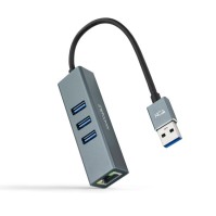 Nanocable Conversor USB 30 Ethernet 3xUSB 30