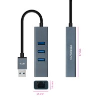 Nanocable Conversor USB 30 Ethernet 3xUSB 30