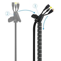 Nanocable Organizador de cables flexible 25mm 1 m