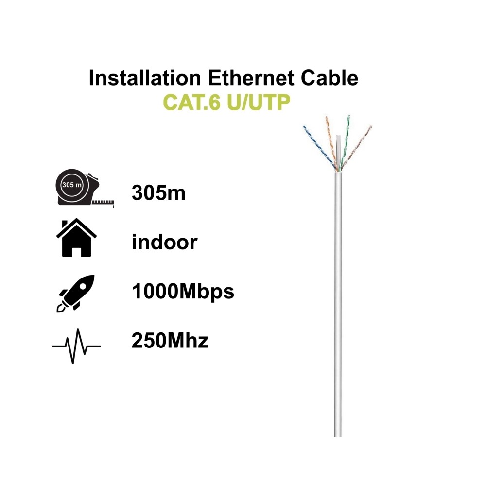 Ewent Bobina cable red Cat 6 U UTP PVC 305mt