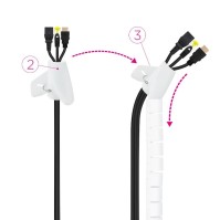 Nanocable Organizador cables flex 25mm 1 M Blanco