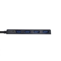 Aisens Hub USB 30 tipo A M 4xtipo A H negro 30cm