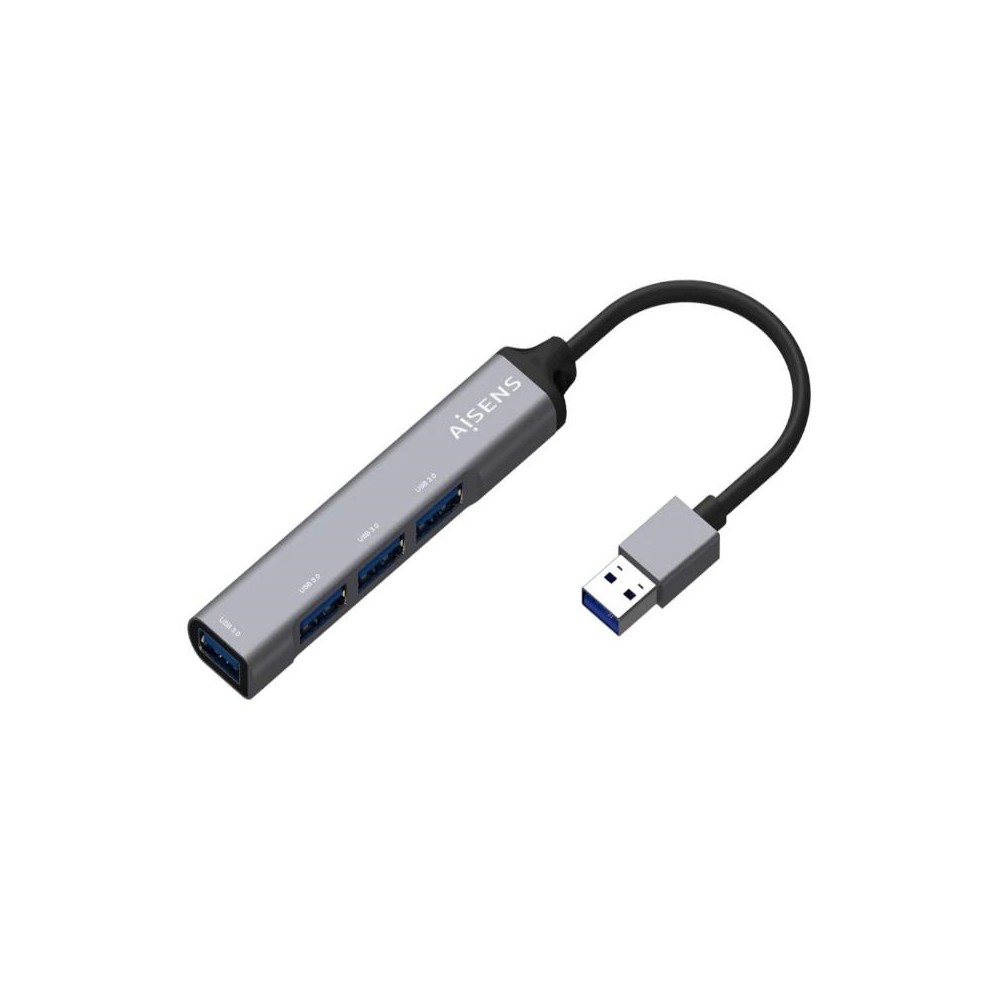 Aisens Hub USB 30 tipo A M 4xtipo A H gris 10cm