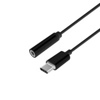 Aisens Conversor USB C M JACK 35 H negro 15cm