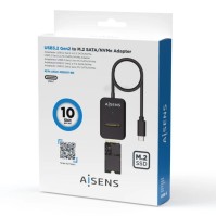 Aisens USB C Dock M2 Sata Nvme Usb31 Gen2 Negra