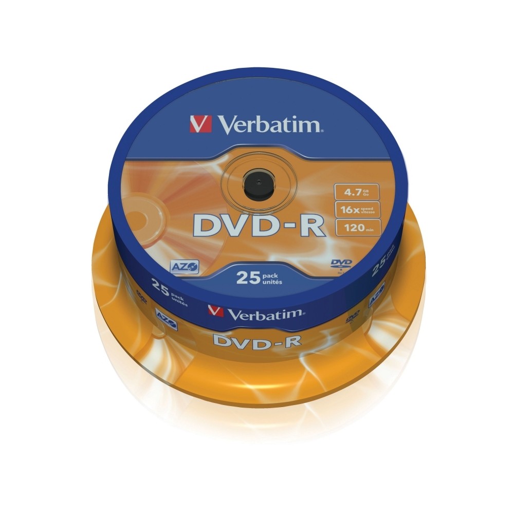 Verbatim DVD R 47GB 16x Tarrina 25Uds