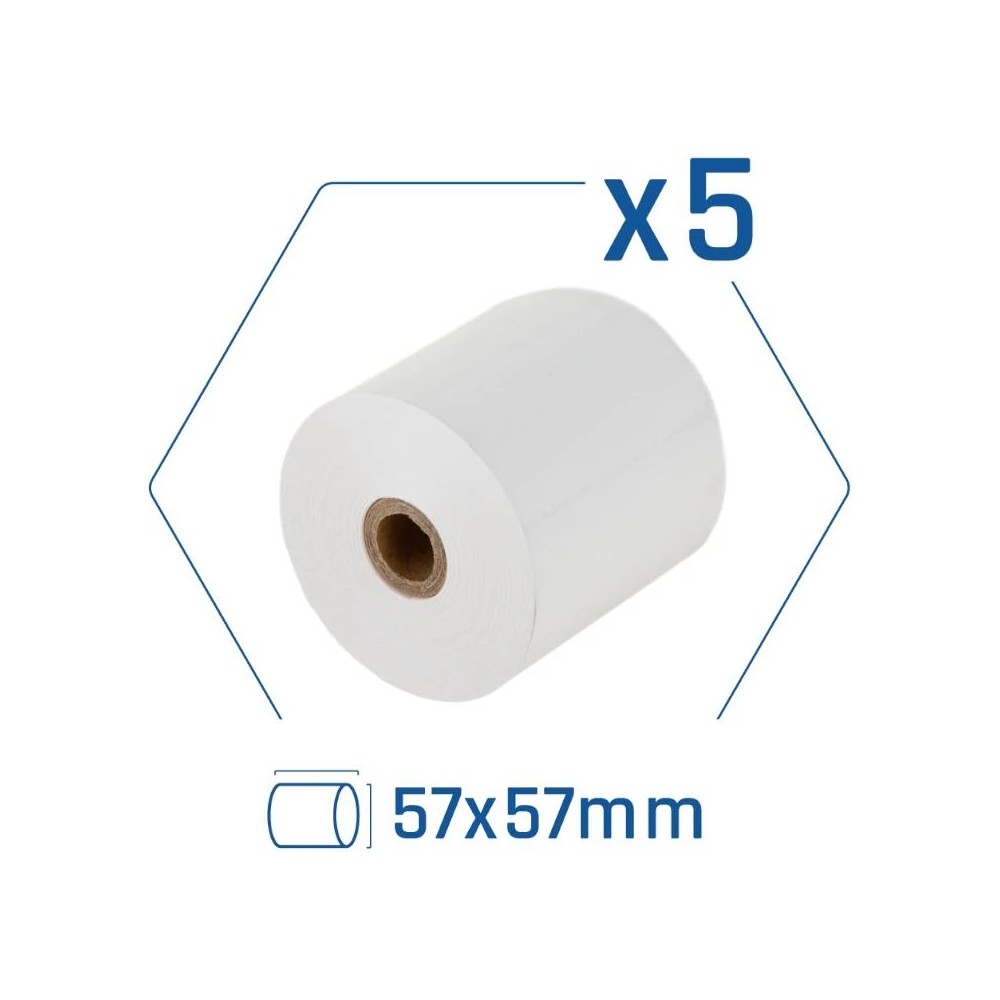 iggual Pack 5 rollos papel termico sin BPA 57X57mm