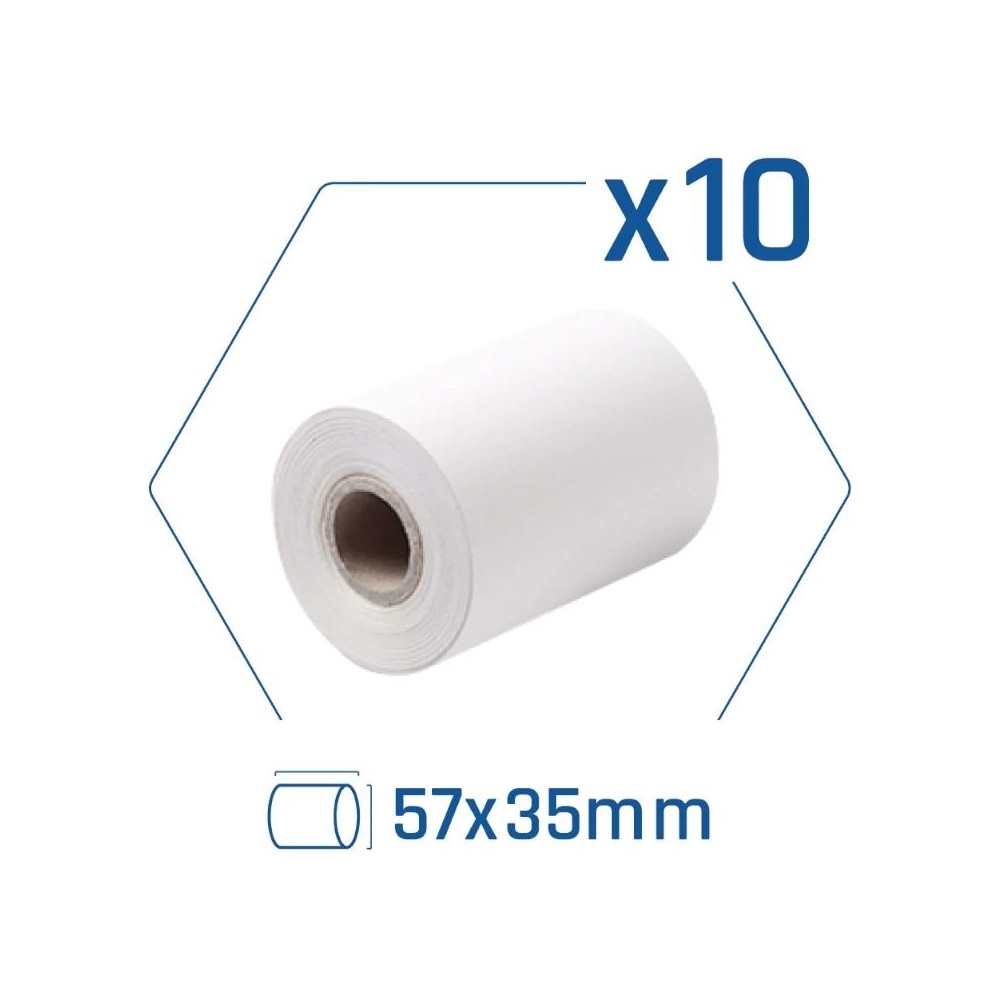 iggual Pack 10 rollos papel termico datafono 57x35