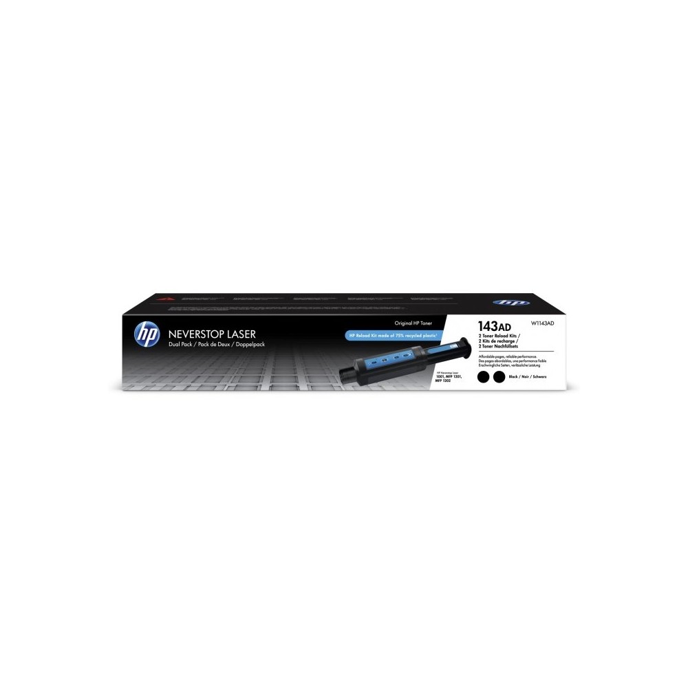 HP Toner 143AD Negro Kit de recarga 2 uds