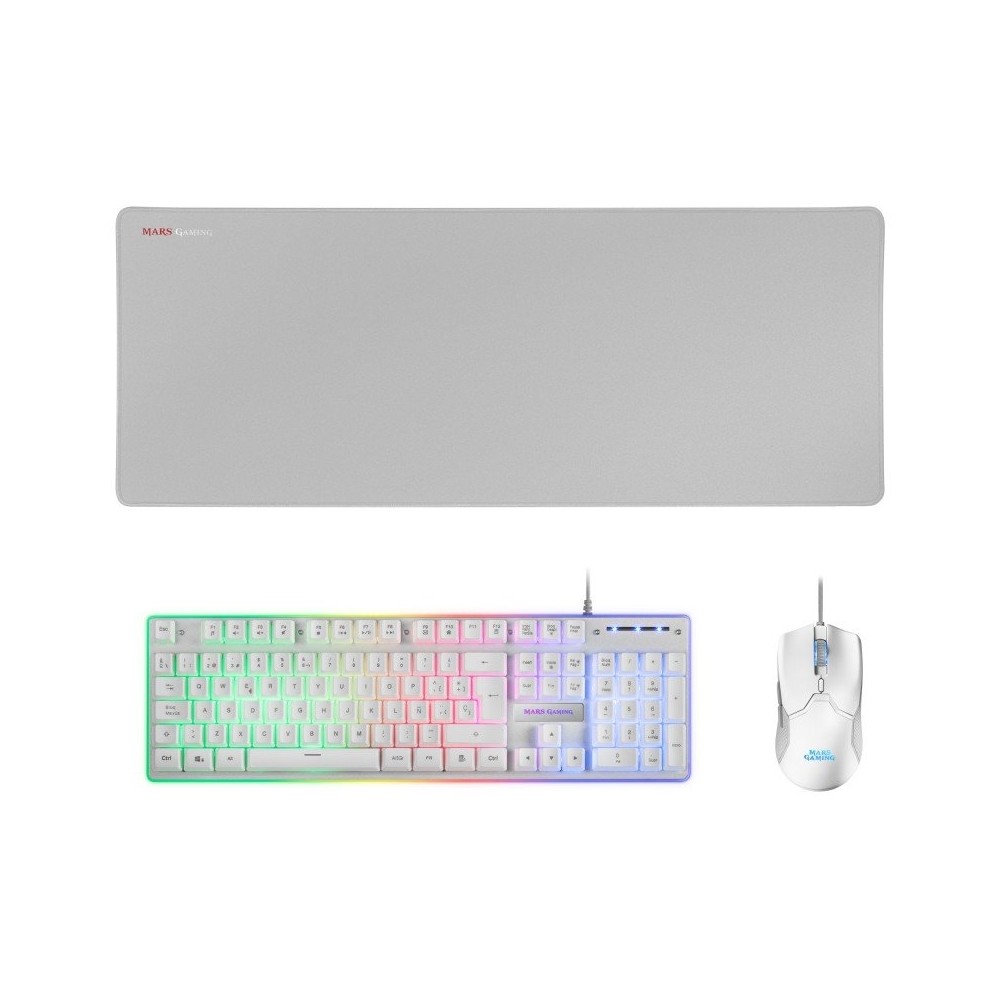 Mars Gaming Combo MCPX GAMING 3IN1 RGB BLANCO