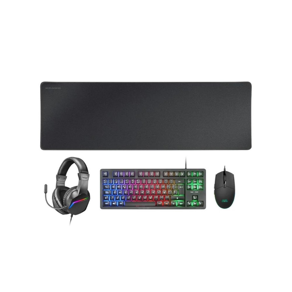 MARS GAMING Combo Gaming MCP RGB3 4EN1 Negro