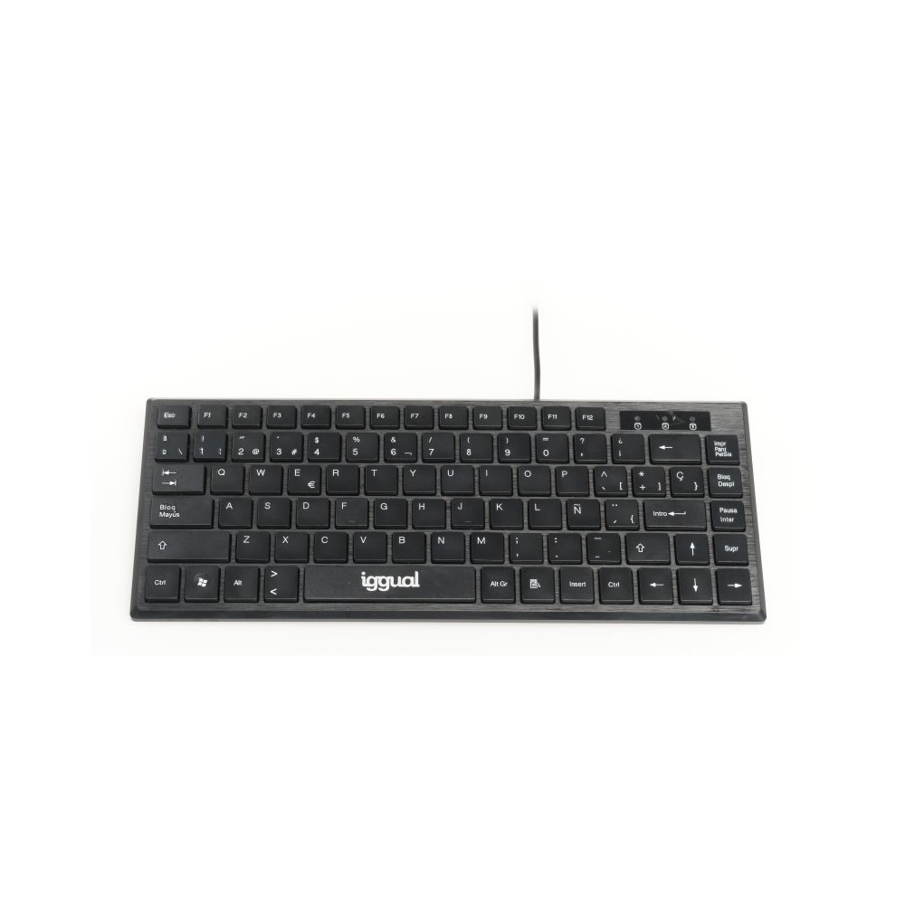 iggual Teclado USB compacto TKL Slim TKL USB negro