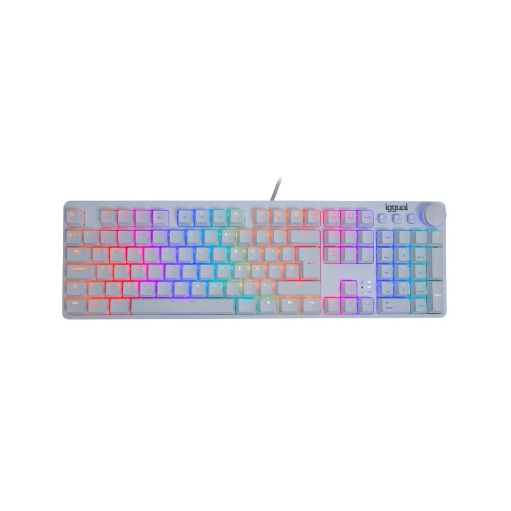 iggual Teclado gaming mecanico PEARL RGB blanco