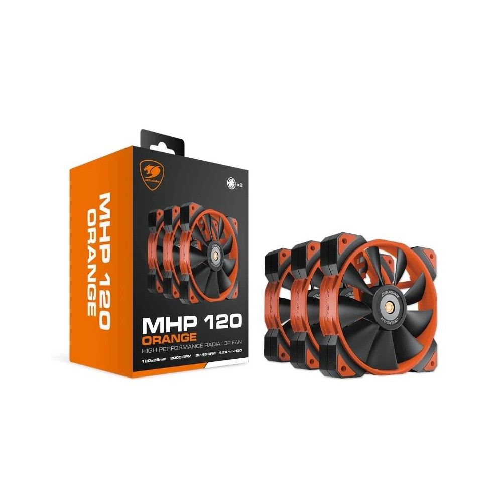 Cougar Ventilador Mhp 120 Orange Pack 3