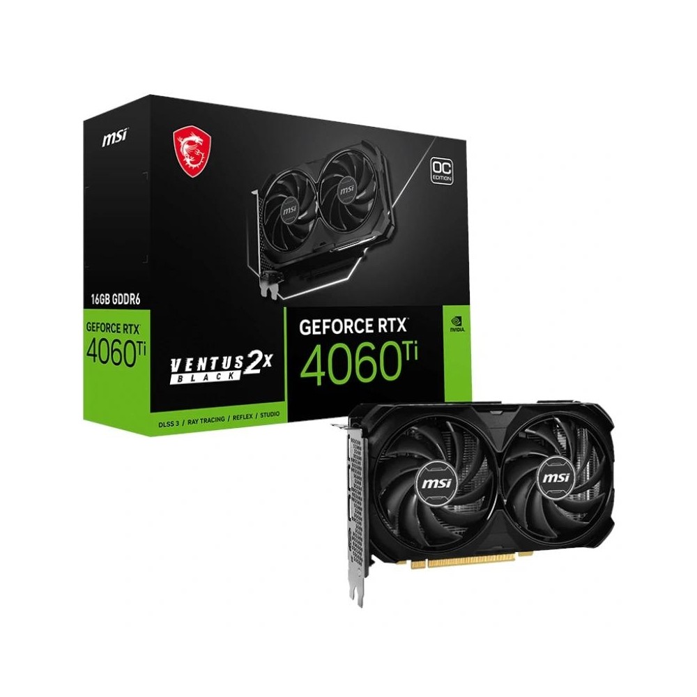 MSI VGA NVIDIA RTX 4060 Ti VENTUS 2X BLACK 16G OC