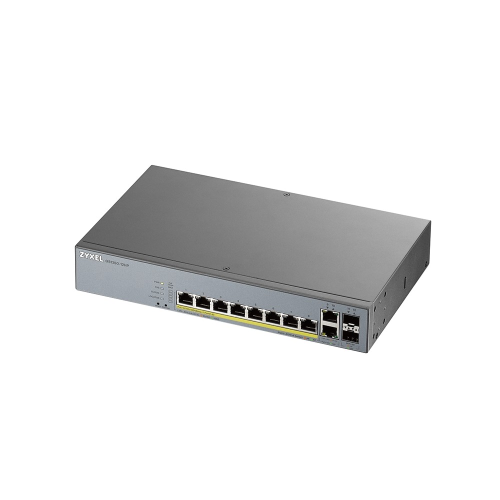 ZyXEL GS1350 12HP Switch 10xGB PoE 2xSFP 130W