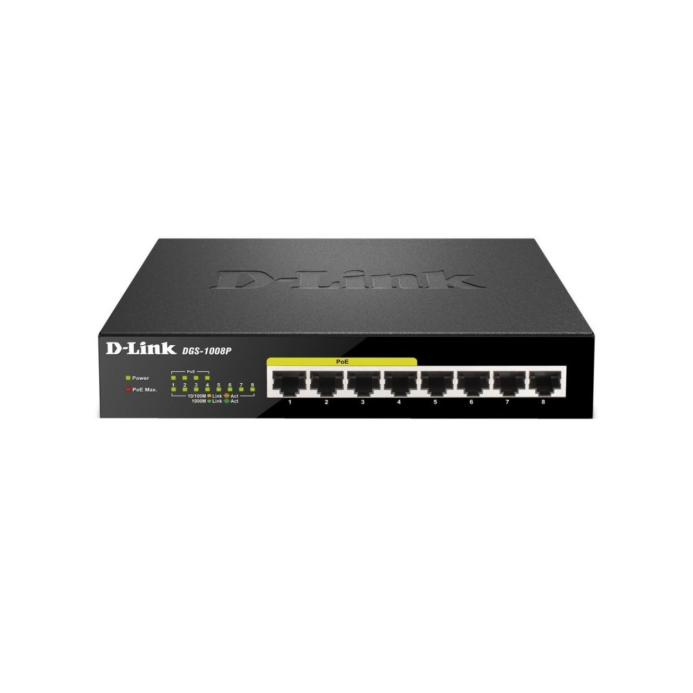 D Link DGS 1008P Switch 8xGB 4xPoE